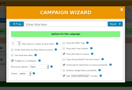 The campaign wizard