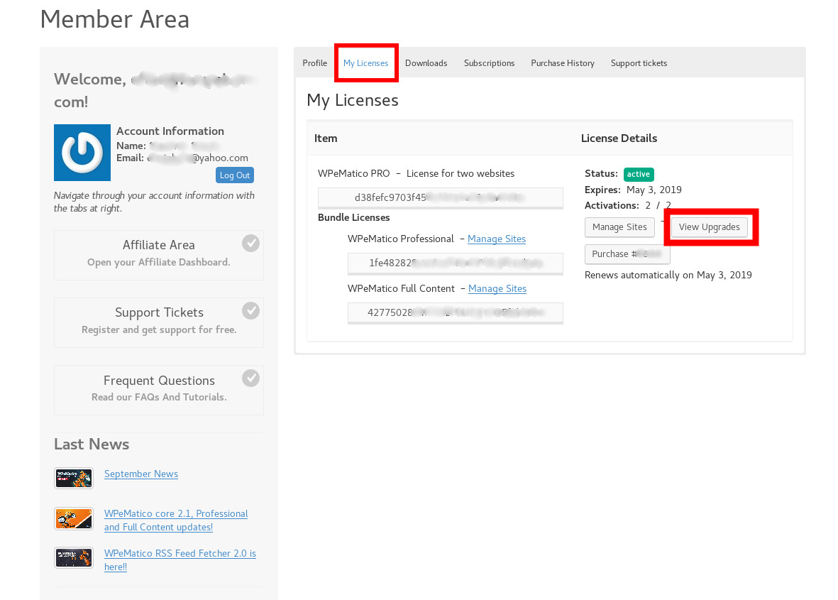 Can upgrade a license by the difference or must i purchase again if i want to extend it? - view upgrades