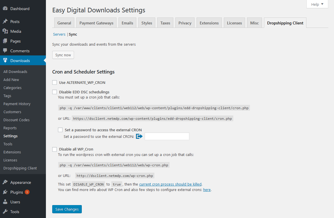 1. How to set up edd dropshipping client? - dsc sync