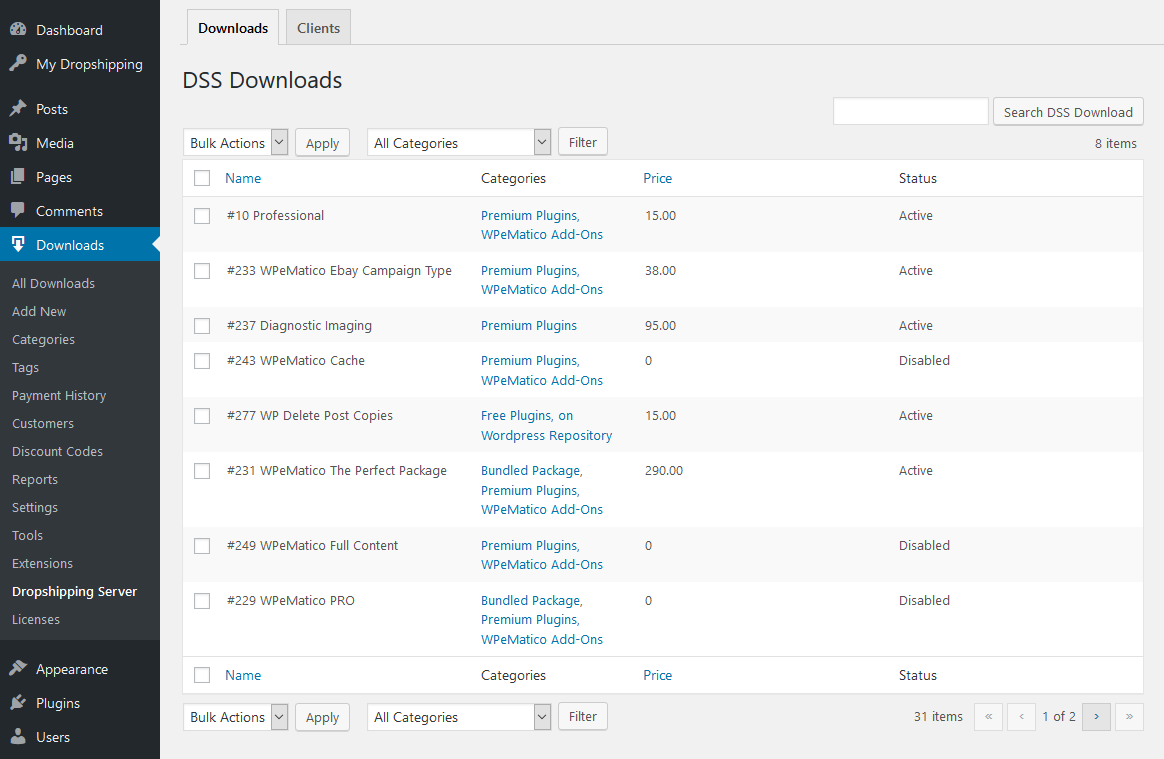 2. How to enable products and edit clients? - dss dowloads