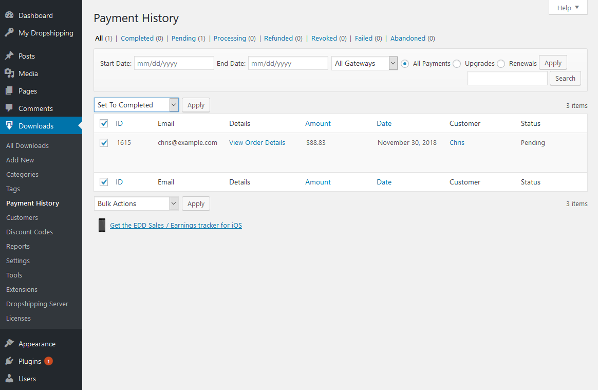 3. How to complete a pending payment on DSS? - dss payment history