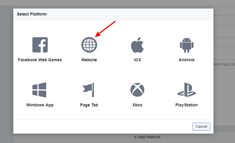 How can i create facebook application? - select website