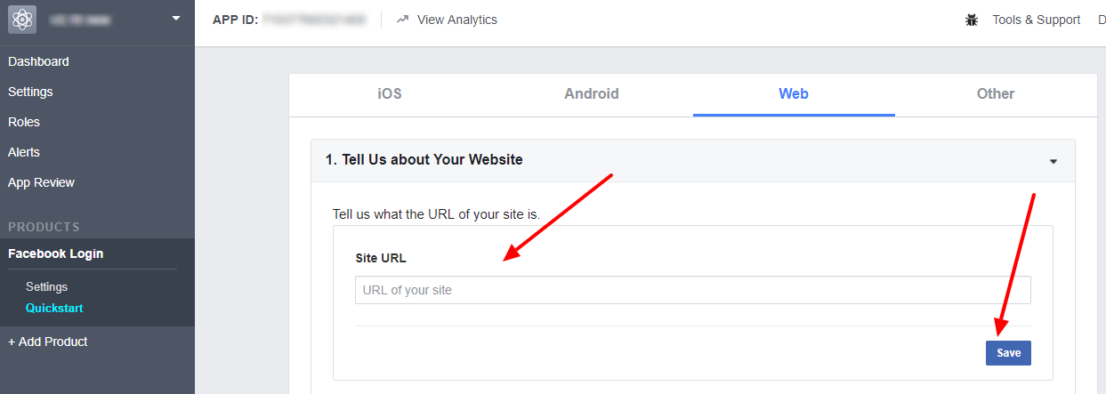 How can i create facebook application? - site url