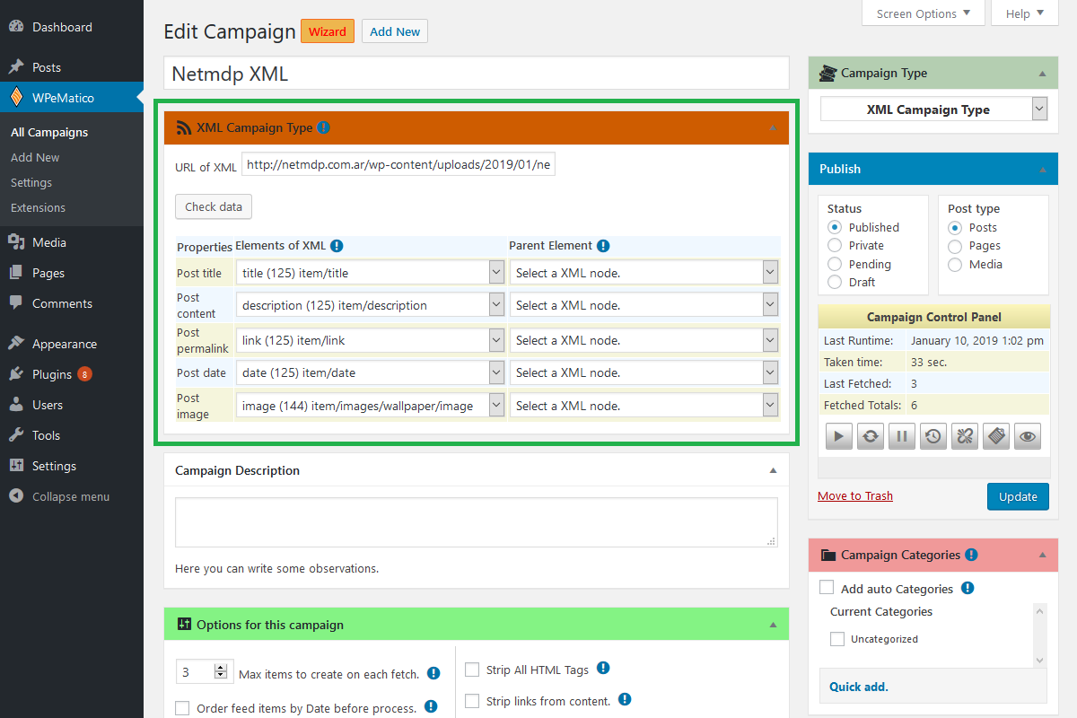 How xml campaign type works? -