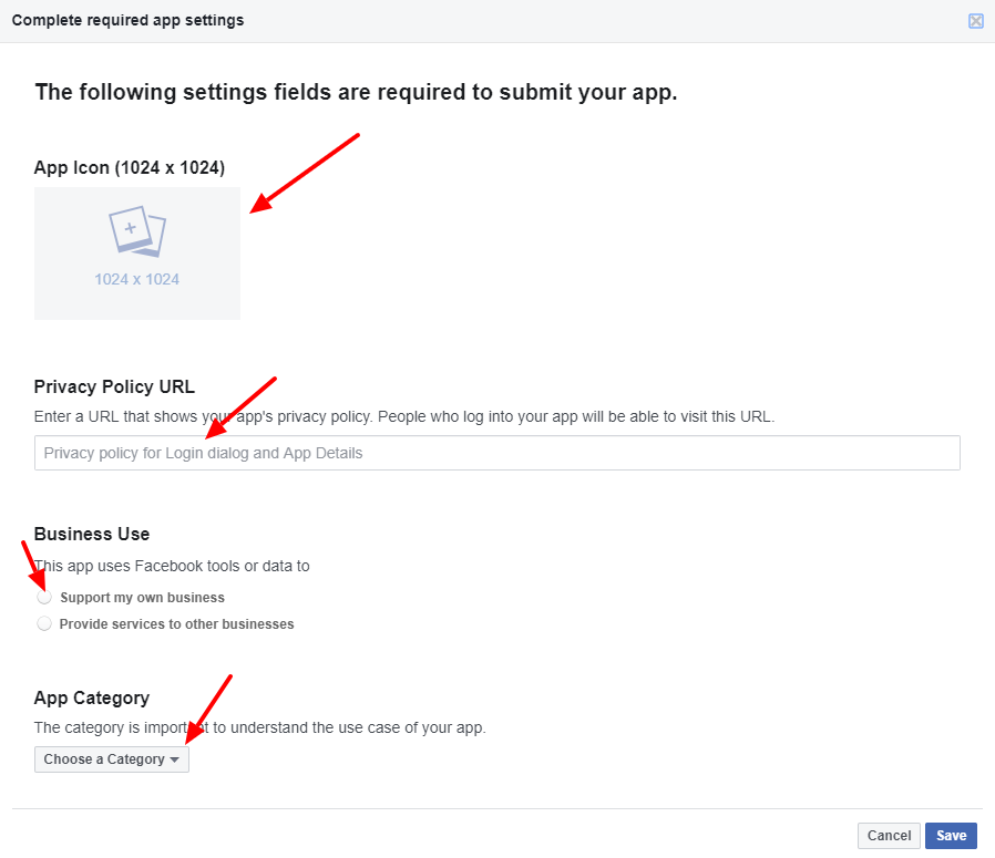 How can I create Facebook application? - complete app settings