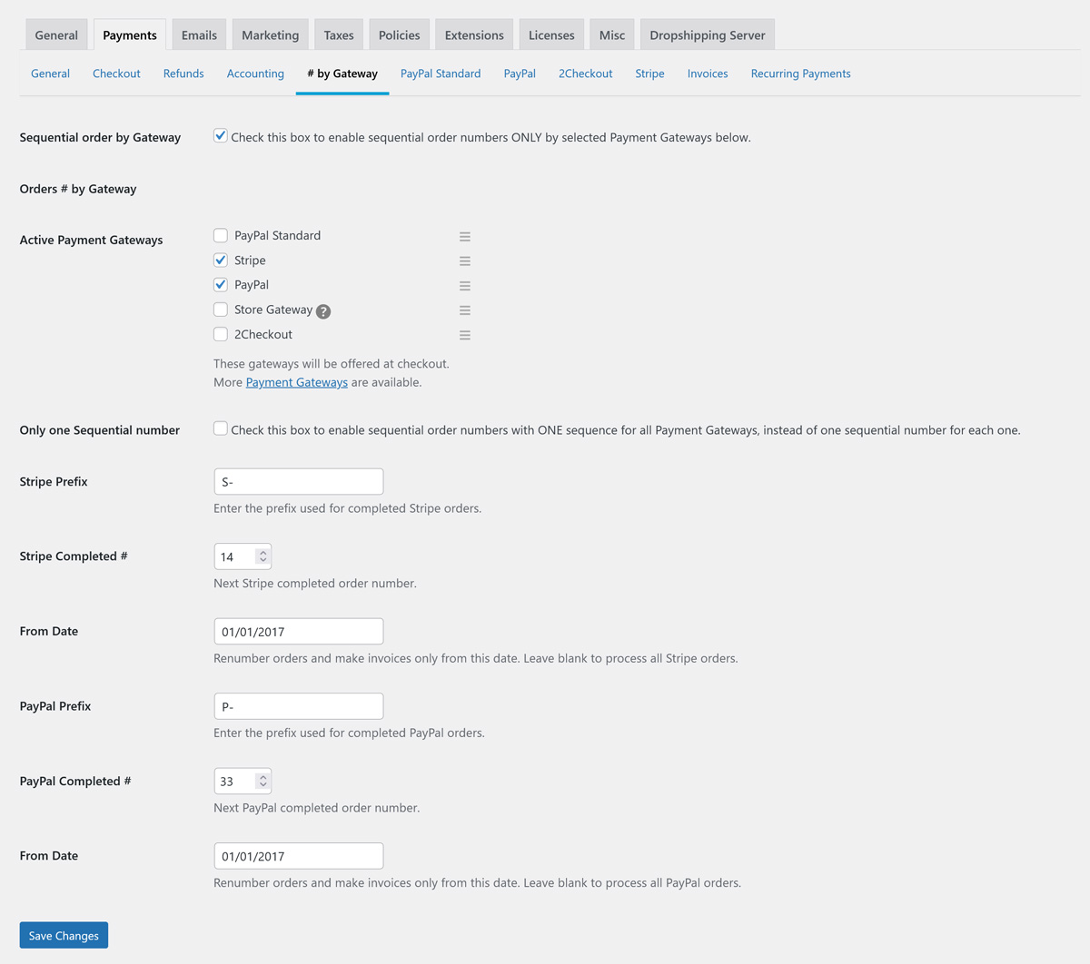 How to setup edd order numbers by gateway - sequential order by gateway