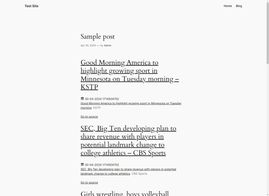 Wpematico rss feed reader - rss feed reader sample post view