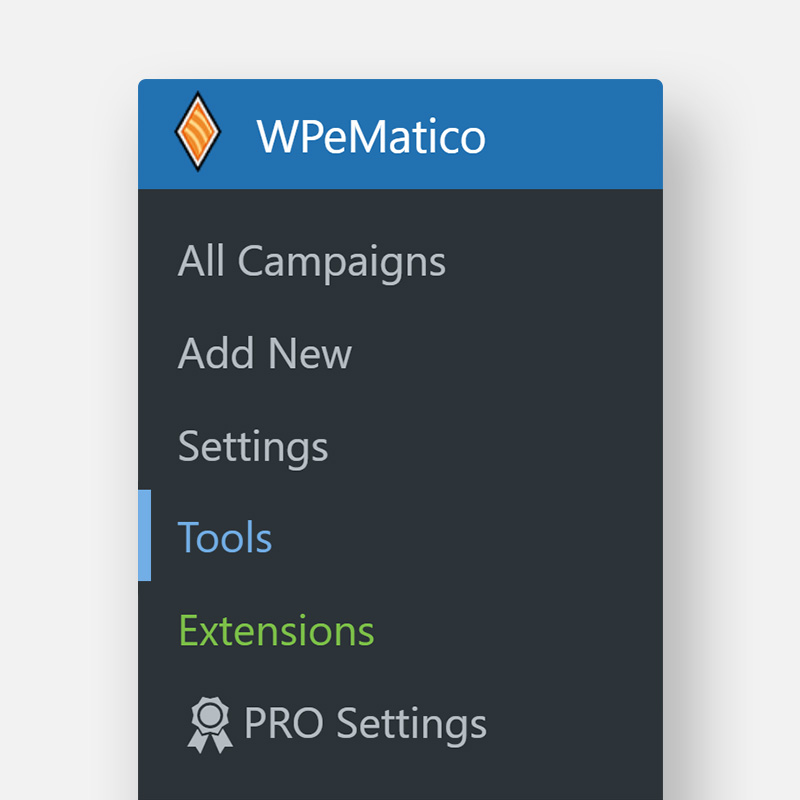 Wpematico tool page