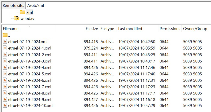 Xml hosted files