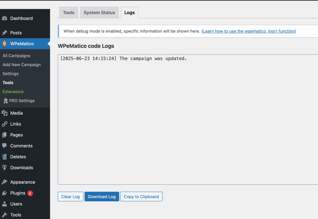 Wpematico 2. 8. 6: debug like a pro & get ready for what’s next! - imagez6wfffec1750792079
