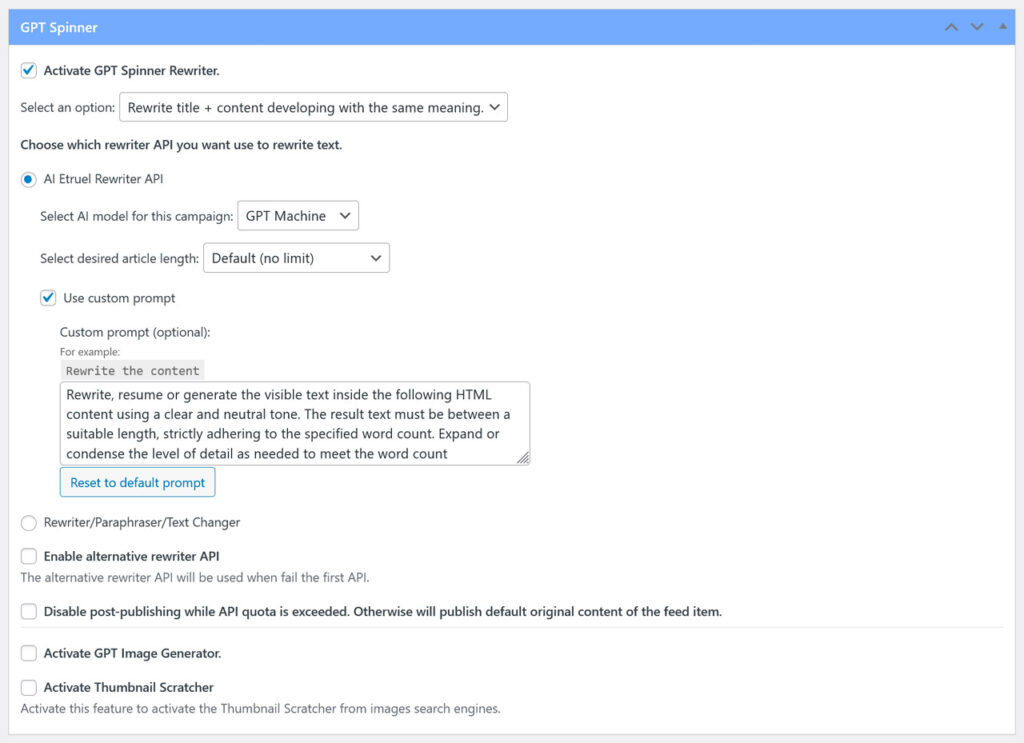 🚀 GPT Spinner 3.0 for WPeMatico is here – now supercharged with ChatGPT! - gpt spinner gpt machine custom promptZjk02CTr1753991344