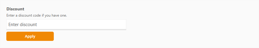 Discount code field on the checkout page of etruel. Com