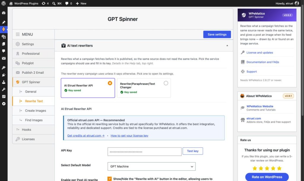 Gpt spinner — rewrite text