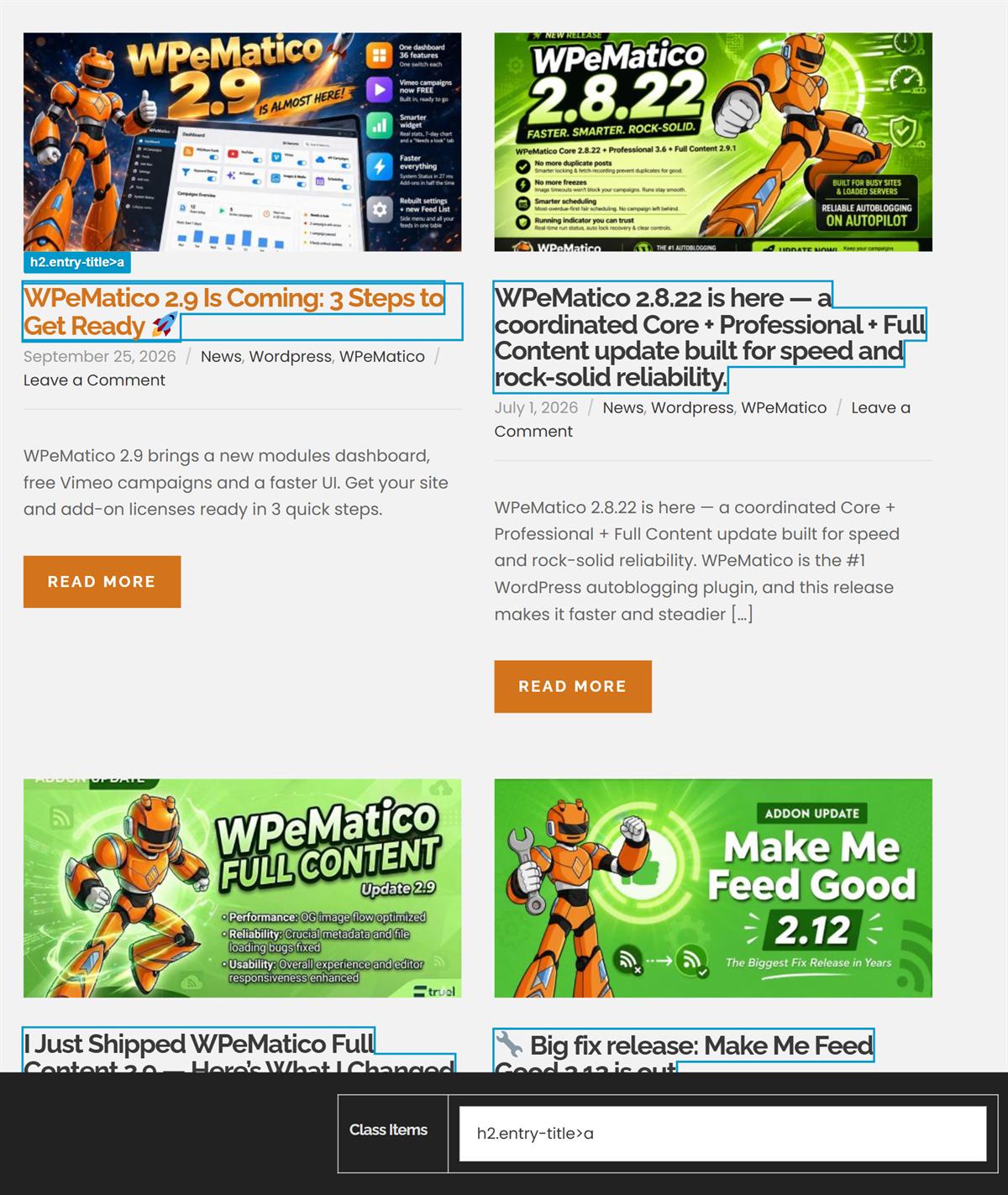 Tutorial on how to create a feed page - wpematico mmf inspector 1200 q75