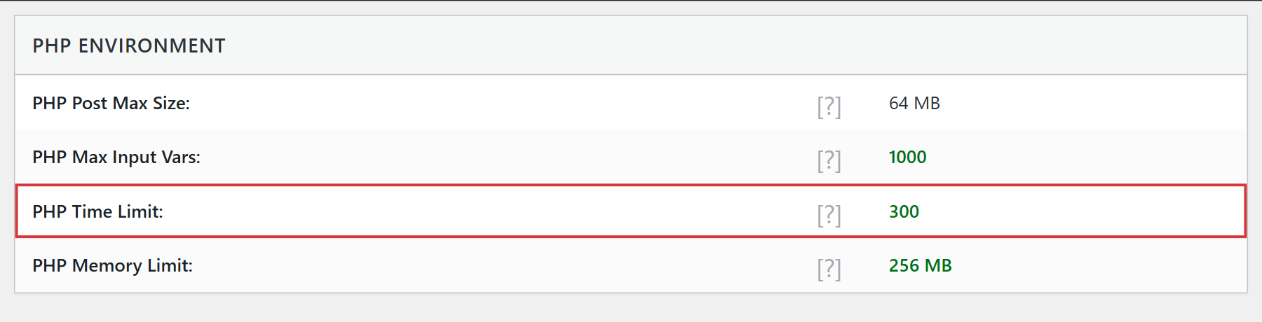 Php time limit in the wpematico system tab